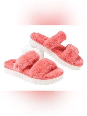 Koolaburra by UGG Women's Furr-Ah Slides Rose of Sharon Size 9